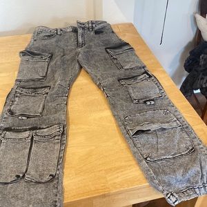 Black cargo jeans